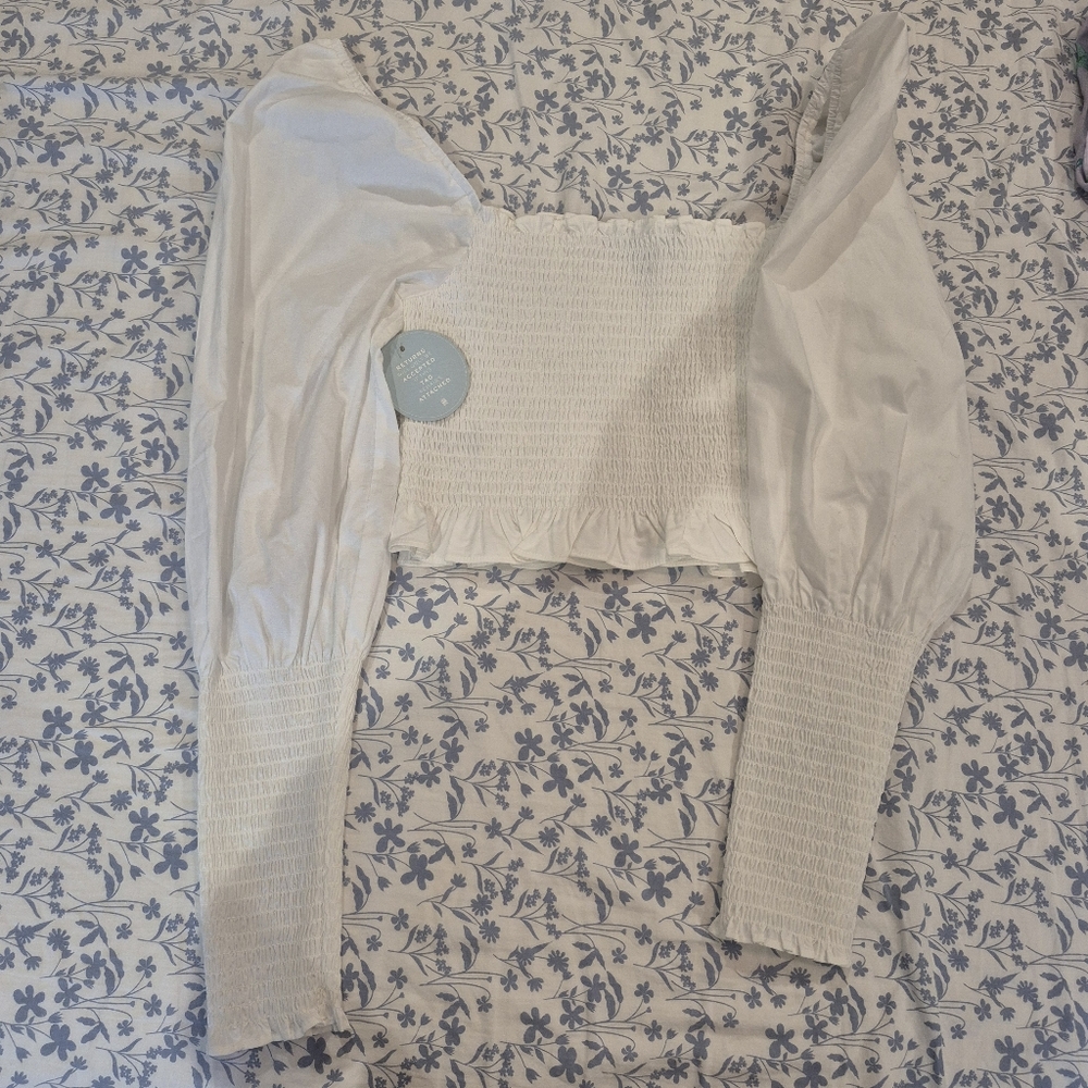 NWT Hill House the Grace Nap Top Long Sleeve White